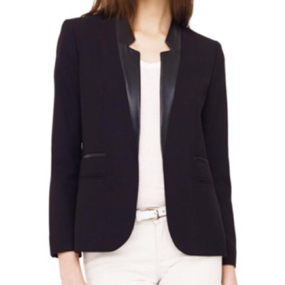 Leather Trim Blazer